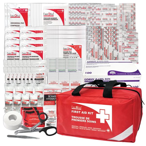 Trousse primaire de premiers soins First Aid Central CSA classe 2 dans un étui en nylon