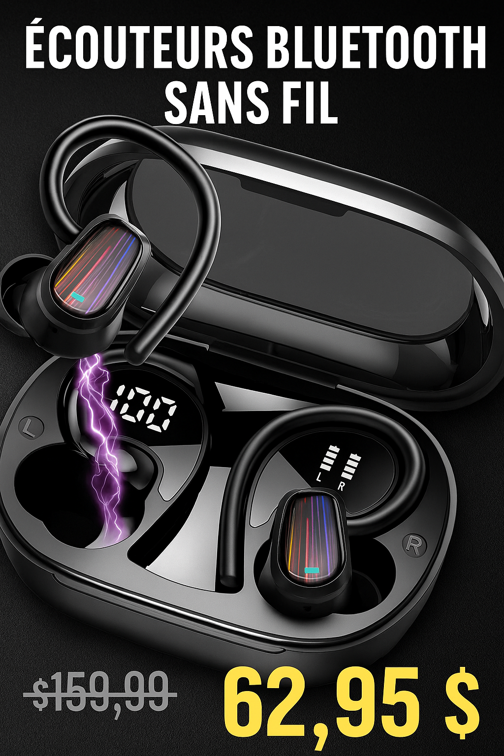 🎧 Écouteurs Sans Fil Bluetooth 5.4 – Autonomie 50H, Son HiFi & Sport Étanche