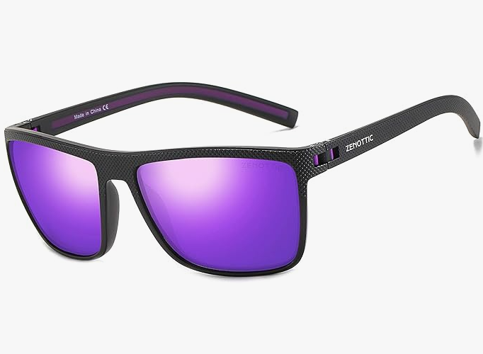 ZENOTTIC Lunettes de soleil polarisées, carrées et légères, pour homme – Monture en TR90 – Protection UV400