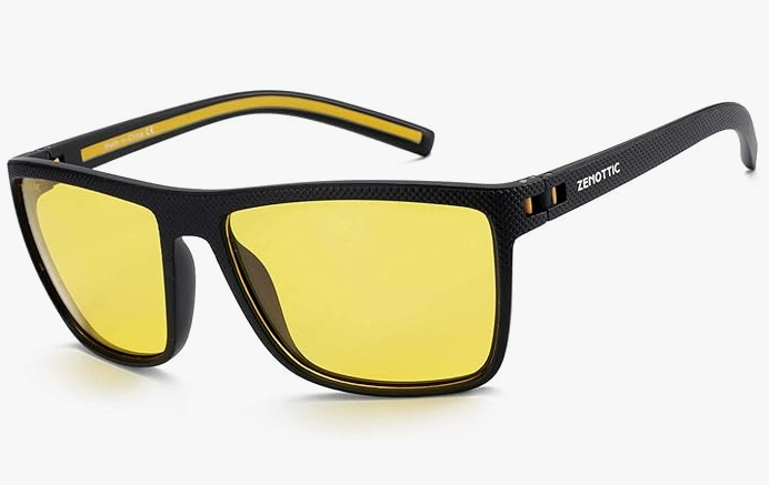 ZENOTTIC Lunettes de soleil polarisées, carrées et légères, pour homme – Monture en TR90 – Protection UV400