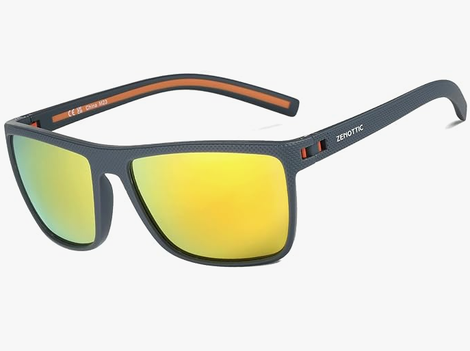 ZENOTTIC Lunettes de soleil polarisées, carrées et légères, pour homme – Monture en TR90 – Protection UV400