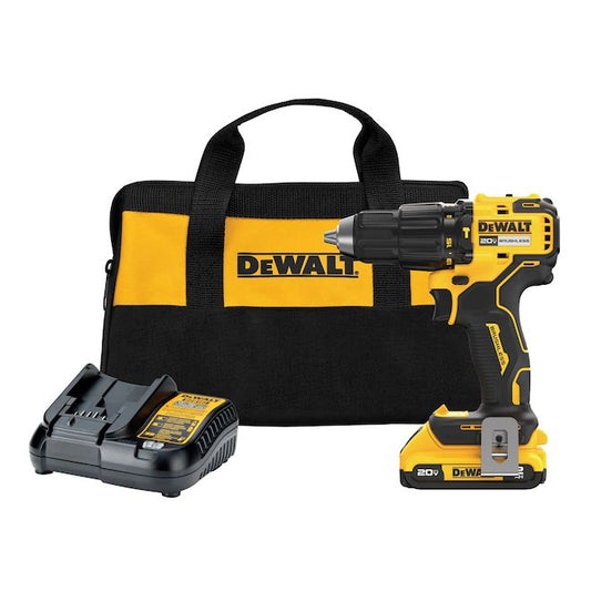 Perceuse à percussion compacte DEWALT 20V, sans balais avec batterie et chargeur