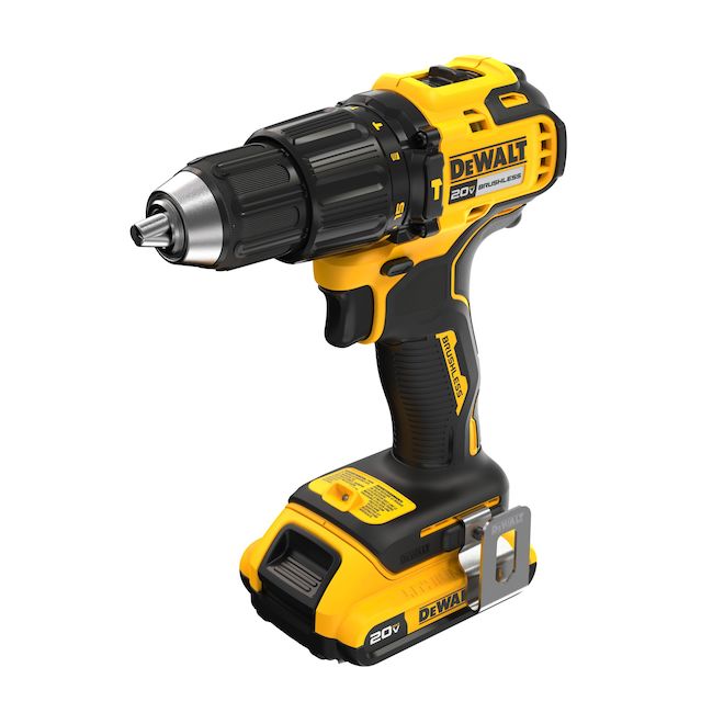 Perceuse à percussion compacte DEWALT 20V, sans balais avec batterie et chargeur