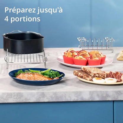 Philips – Friteuse à air à double panier série 3000, fonctions 8 en 1, 9 L, 2 tiroirs, temps de cuisson auto-synchronisé, 90 % de matières grasses en moins, technologie Rapid Air, application HomeID