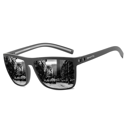 ZENOTTIC Lunettes de soleil polarisées, carrées et légères, pour homme – Monture en TR90 – Protection UV400
