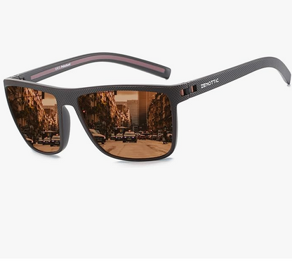 ZENOTTIC Lunettes de soleil polarisées, carrées et légères, pour homme – Monture en TR90 – Protection UV400
