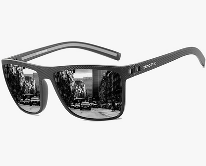 ZENOTTIC Lunettes de soleil polarisées, carrées et légères, pour homme – Monture en TR90 – Protection UV400