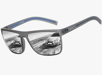 ZENOTTIC Lunettes de soleil polarisées, carrées et légères, pour homme – Monture en TR90 – Protection UV400