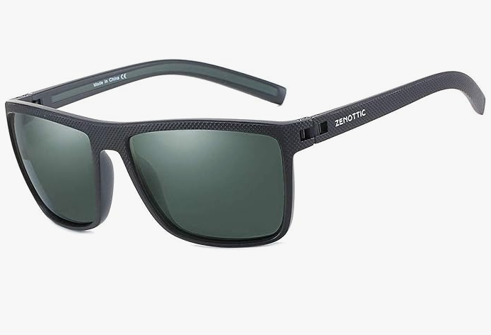 ZENOTTIC Lunettes de soleil polarisées, carrées et légères, pour homme – Monture en TR90 – Protection UV400