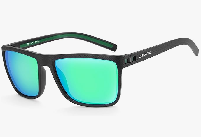 ZENOTTIC Lunettes de soleil polarisées, carrées et légères, pour homme – Monture en TR90 – Protection UV400