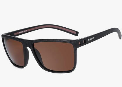 ZENOTTIC Lunettes de soleil polarisées, carrées et légères, pour homme – Monture en TR90 – Protection UV400