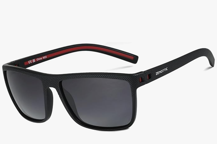 ZENOTTIC Lunettes de soleil polarisées, carrées et légères, pour homme – Monture en TR90 – Protection UV400